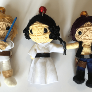 Star Wars A New Hope Triple Set - Luke Skywalker, Princess Leia, and Han Solo Voodoo String Doll Keychain Set